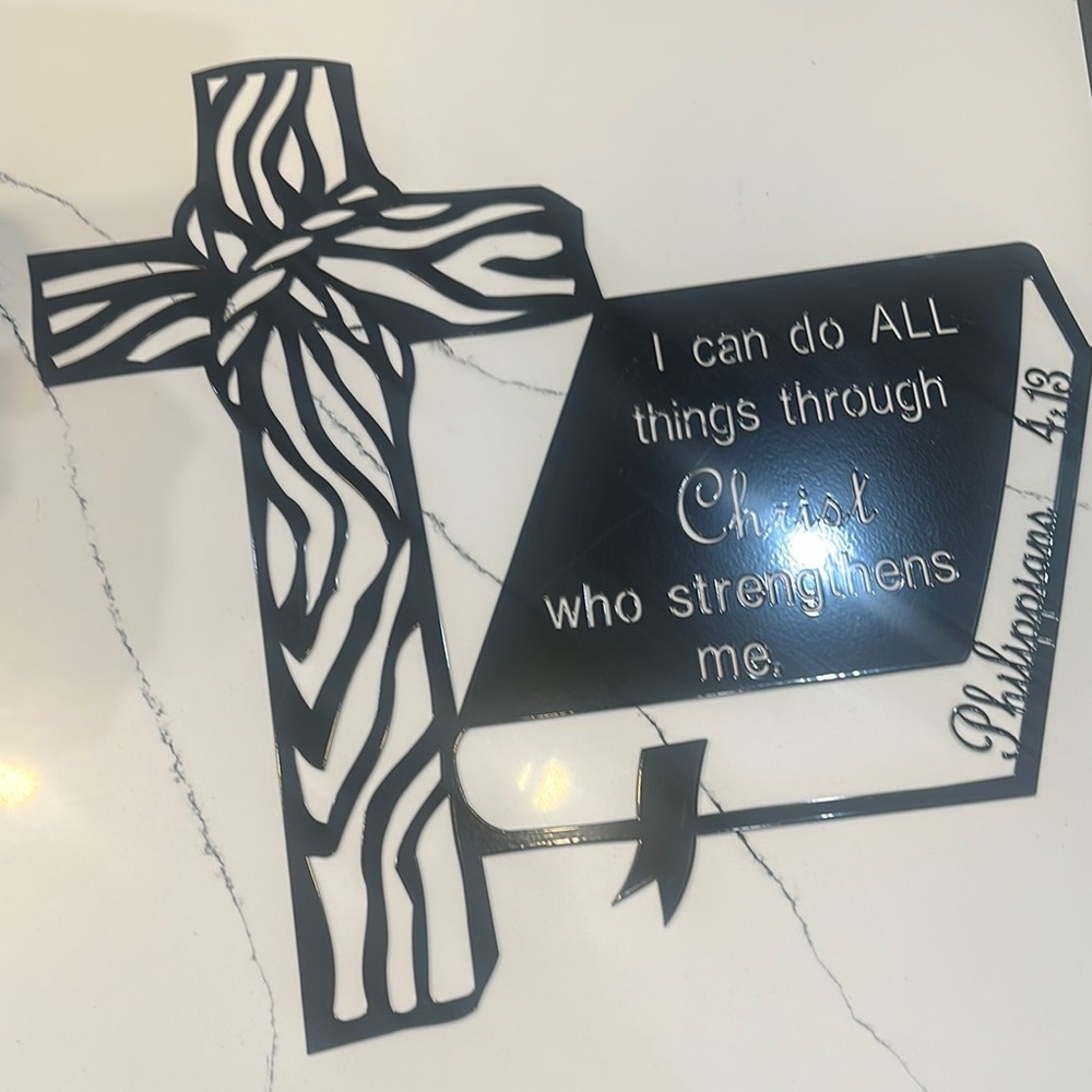 Black Metal Cross Wall Art